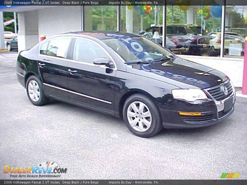 2006 Volkswagen Passat 2.0T Sedan Deep Black / Pure Beige Photo #2