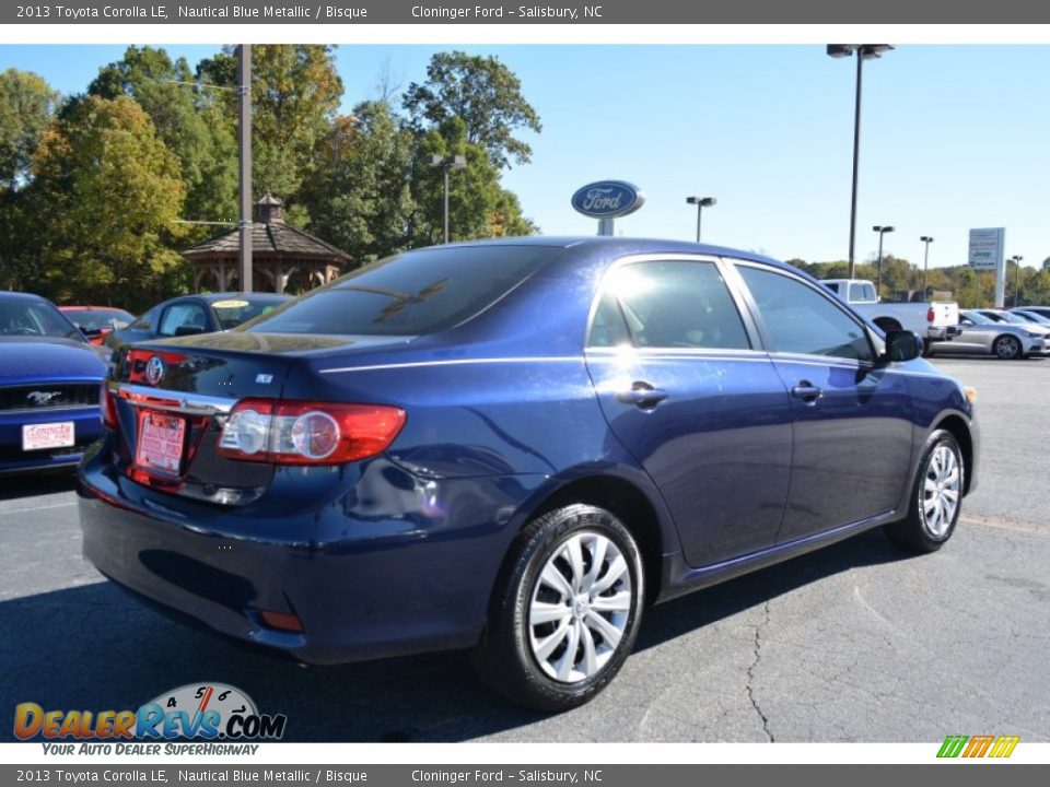 2013 Toyota Corolla LE Nautical Blue Metallic / Bisque Photo #3