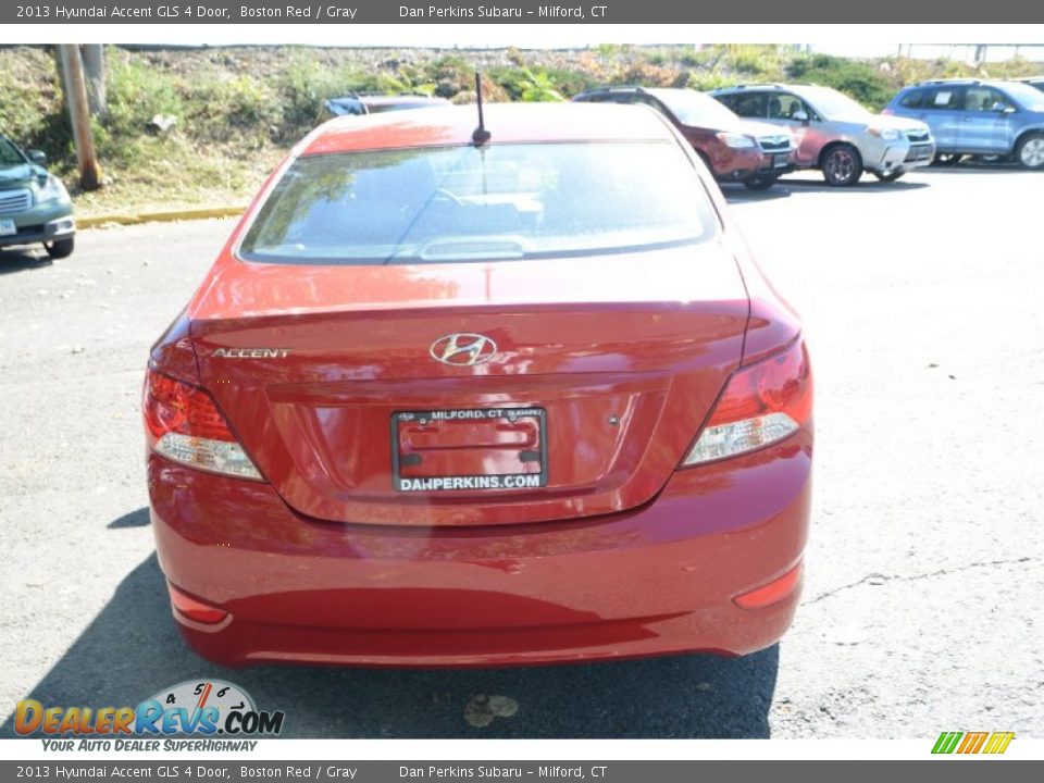 2013 Hyundai Accent GLS 4 Door Boston Red / Gray Photo #7