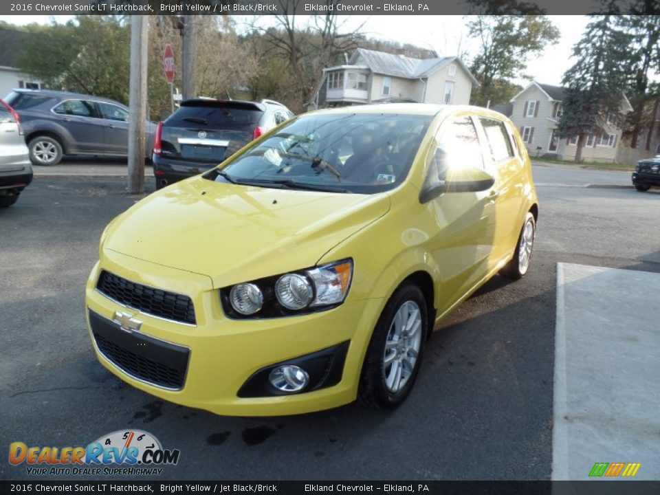2016 Chevrolet Sonic LT Hatchback Bright Yellow / Jet Black/Brick Photo #2