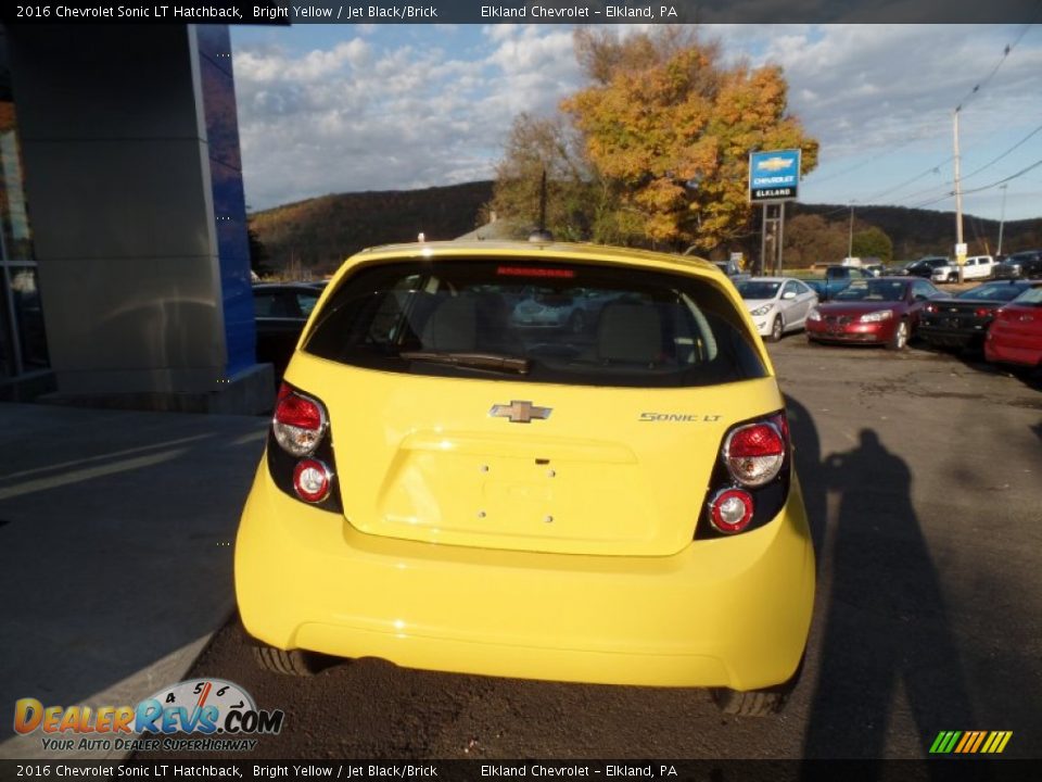 2016 Chevrolet Sonic LT Hatchback Bright Yellow / Jet Black/Brick Photo #6
