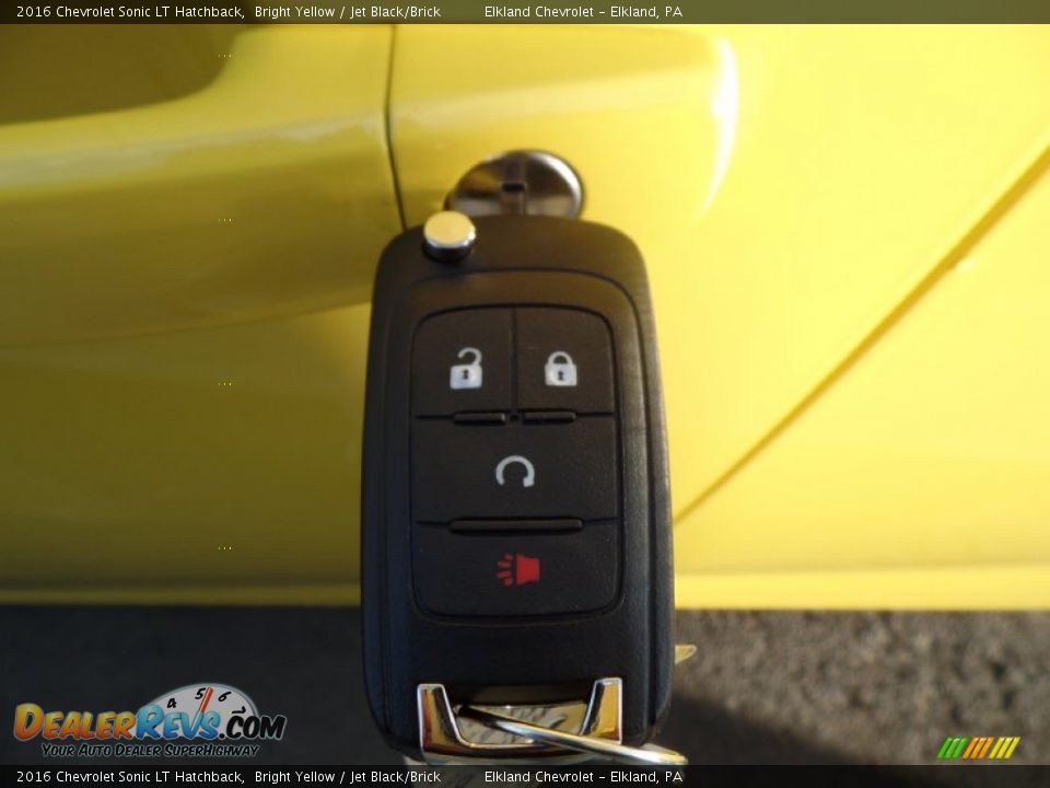 2016 Chevrolet Sonic LT Hatchback Bright Yellow / Jet Black/Brick Photo #12