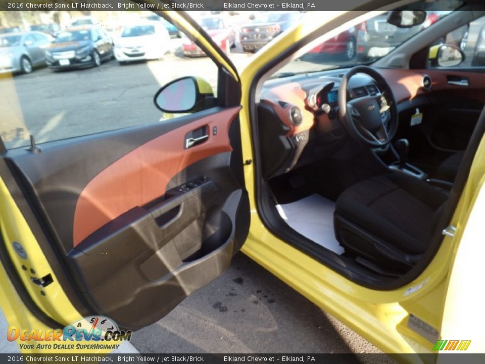 2016 Chevrolet Sonic LT Hatchback Bright Yellow / Jet Black/Brick Photo #13