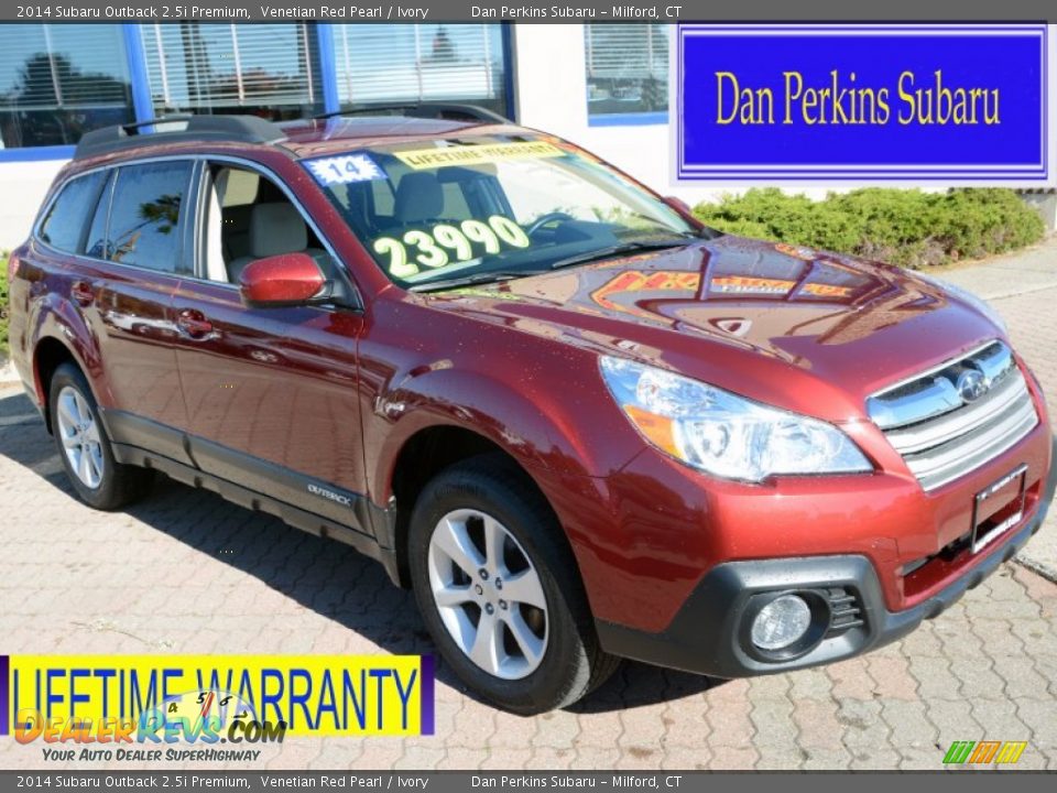 2014 Subaru Outback 2.5i Premium Venetian Red Pearl / Ivory Photo #1