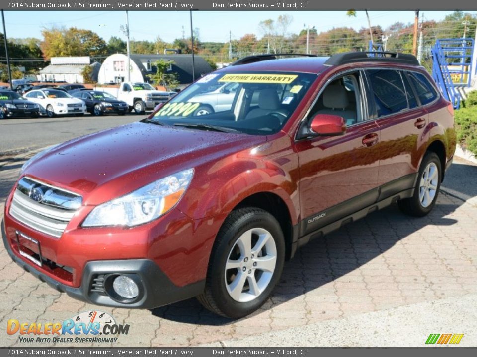 2014 Subaru Outback 2.5i Premium Venetian Red Pearl / Ivory Photo #3