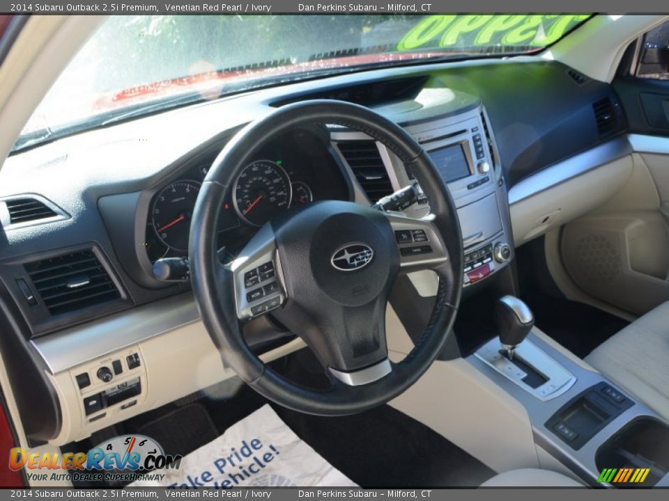 2014 Subaru Outback 2.5i Premium Venetian Red Pearl / Ivory Photo #5