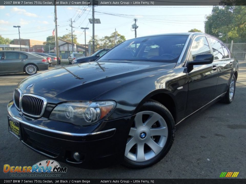 2007 BMW 7 Series 750Li Sedan Jet Black / Cream Beige Photo #1