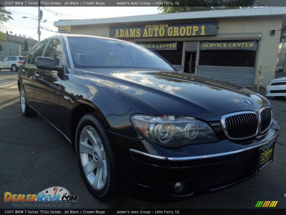 2007 BMW 7 Series 750Li Sedan Jet Black / Cream Beige Photo #3