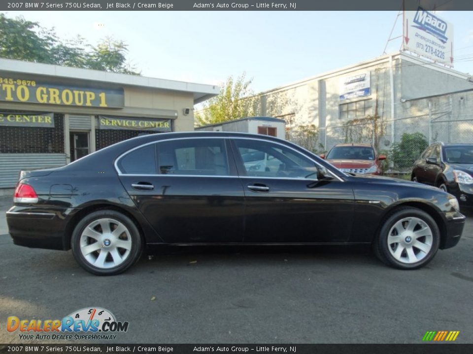 2007 BMW 7 Series 750Li Sedan Jet Black / Cream Beige Photo #4