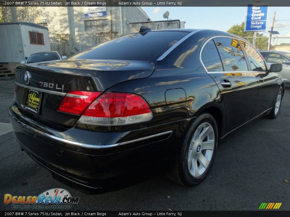 2007 BMW 7 Series 750Li Sedan Jet Black / Cream Beige Photo #5