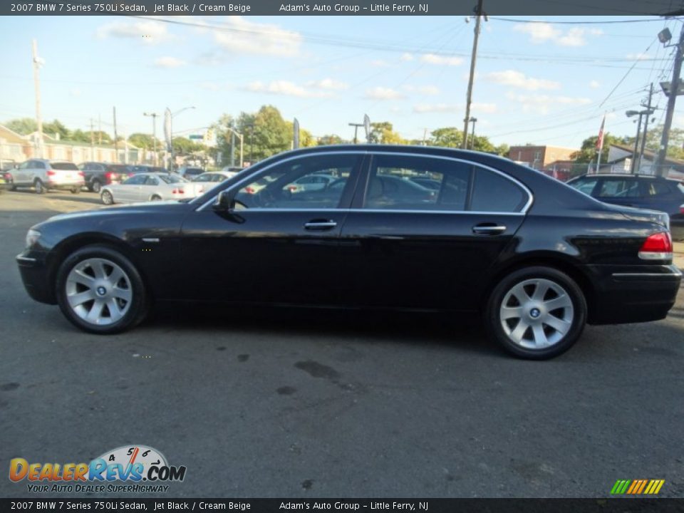 2007 BMW 7 Series 750Li Sedan Jet Black / Cream Beige Photo #8
