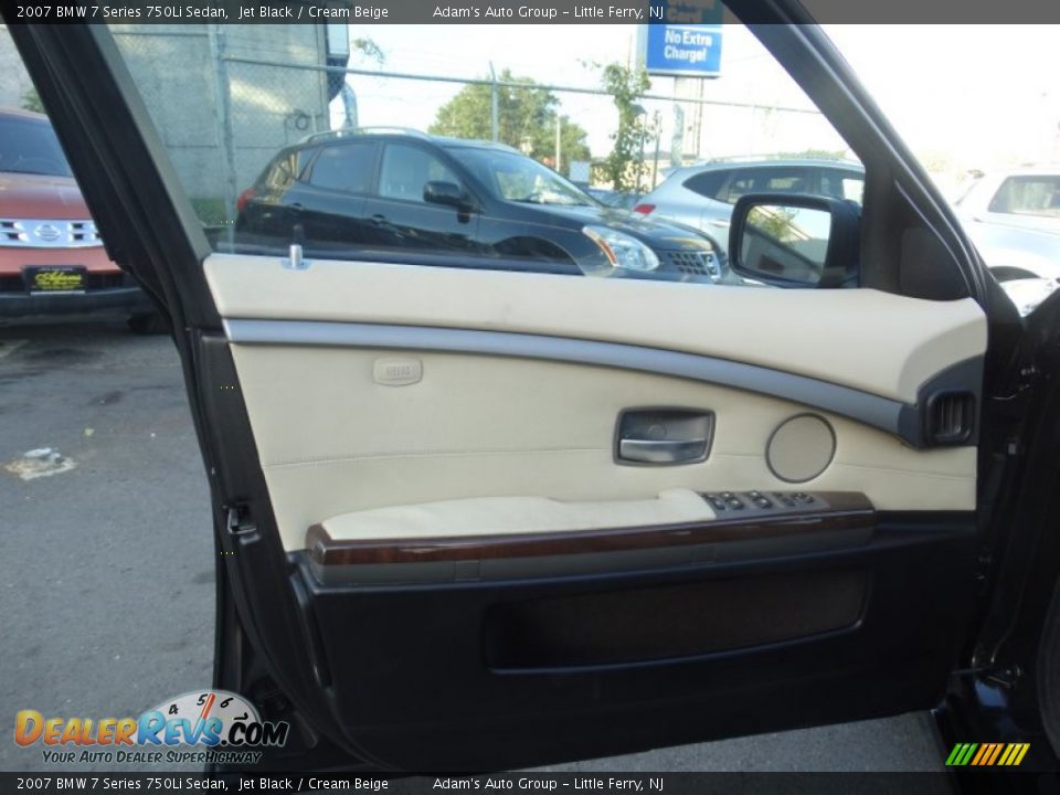 2007 BMW 7 Series 750Li Sedan Jet Black / Cream Beige Photo #9