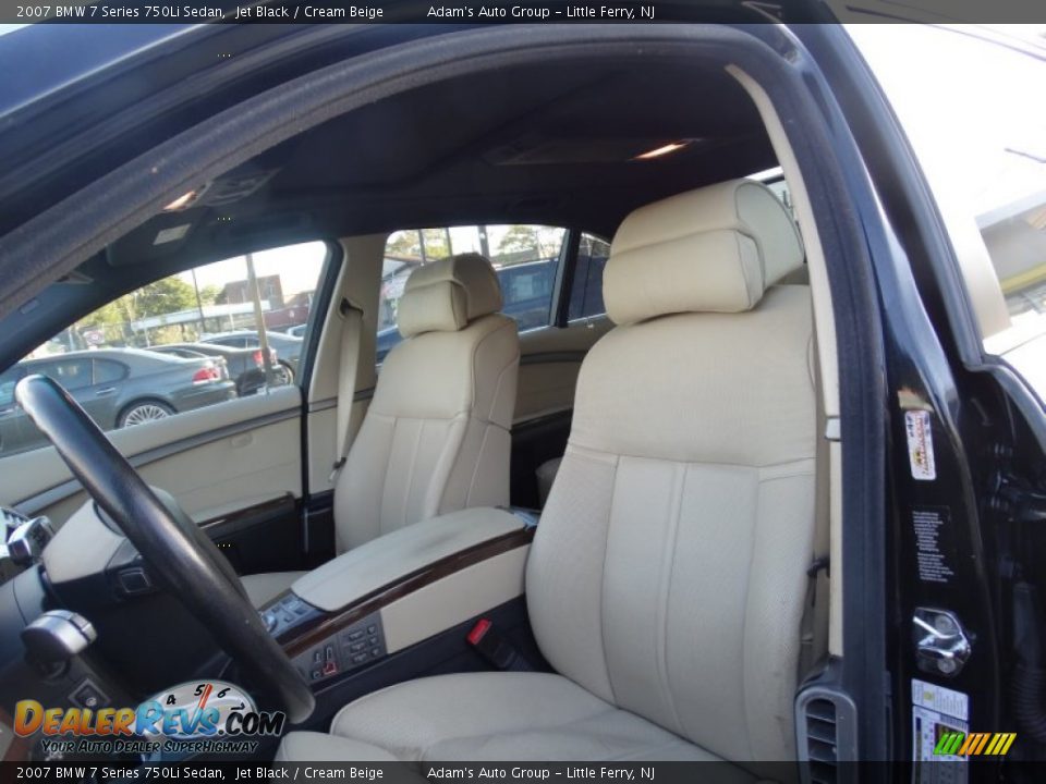 2007 BMW 7 Series 750Li Sedan Jet Black / Cream Beige Photo #11