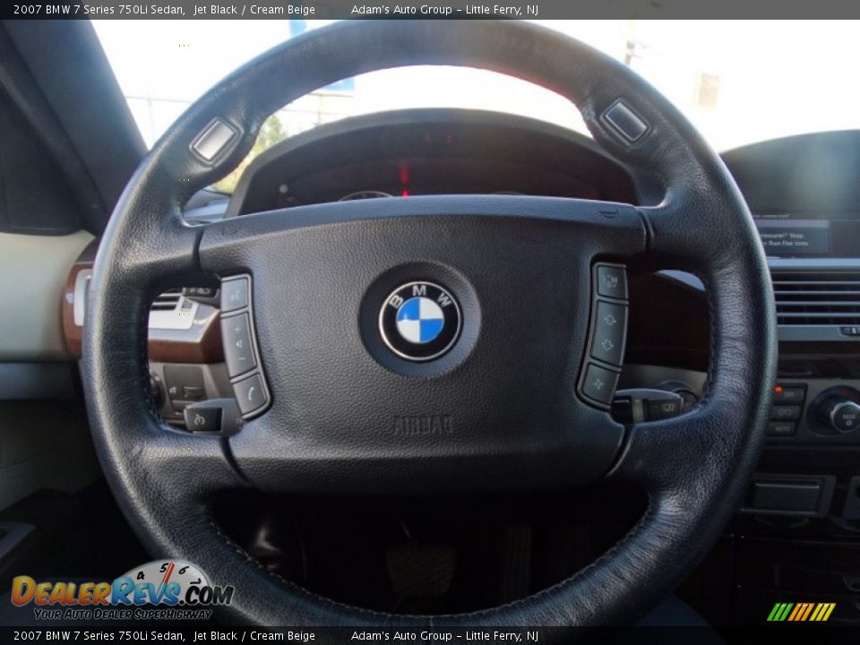 2007 BMW 7 Series 750Li Sedan Jet Black / Cream Beige Photo #13