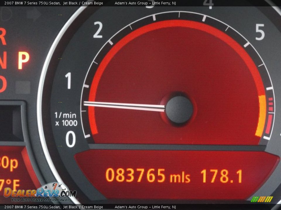 2007 BMW 7 Series 750Li Sedan Jet Black / Cream Beige Photo #14