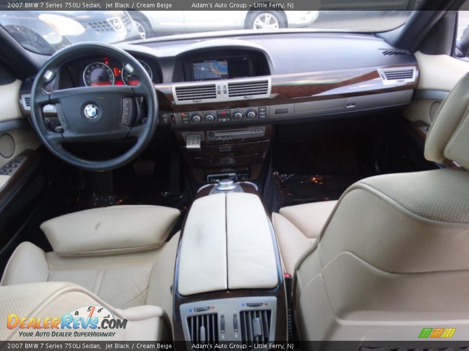 2007 BMW 7 Series 750Li Sedan Jet Black / Cream Beige Photo #26
