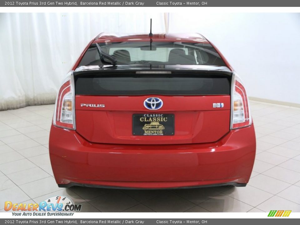 2012 Toyota Prius 3rd Gen Two Hybrid Barcelona Red Metallic / Dark Gray Photo #18
