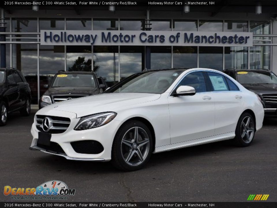 2016 Mercedes-Benz C 300 4Matic Sedan Polar White / Cranberry Red/Black Photo #1