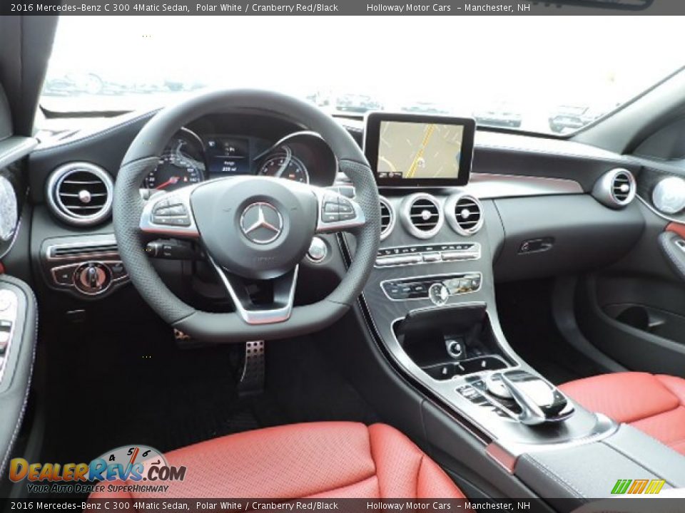 2016 Mercedes-Benz C 300 4Matic Sedan Polar White / Cranberry Red/Black Photo #8