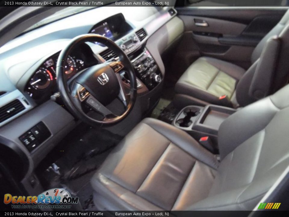 2013 Honda Odyssey EX-L Crystal Black Pearl / Truffle Photo #9