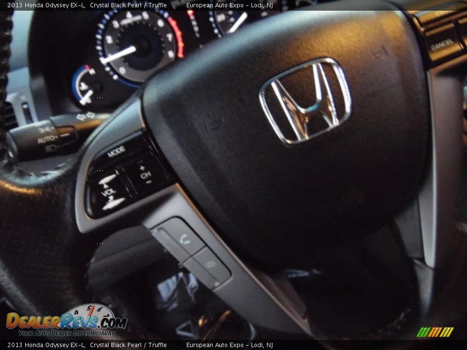 2013 Honda Odyssey EX-L Crystal Black Pearl / Truffle Photo #28