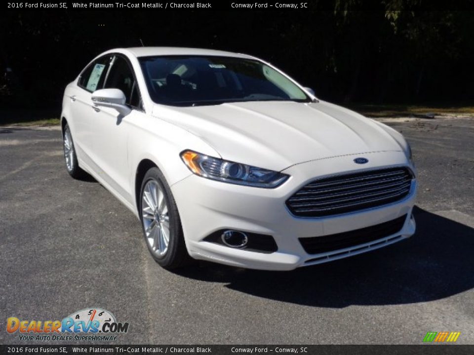 2016 Ford Fusion SE White Platinum Tri-Coat Metallic / Charcoal Black Photo #1