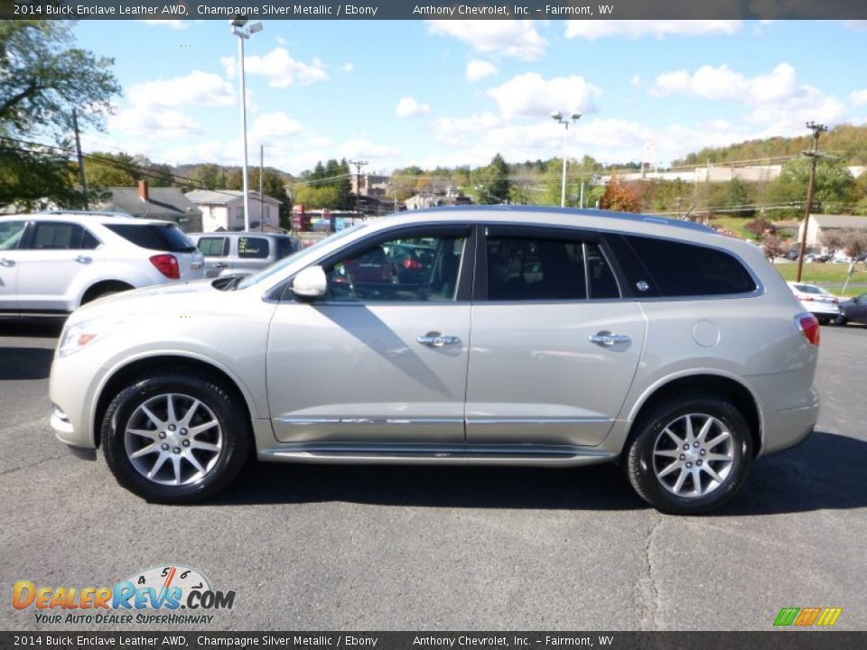 2014 Buick Enclave Leather AWD Champagne Silver Metallic / Ebony Photo #10