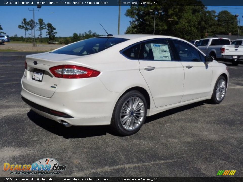 2016 Ford Fusion SE White Platinum Tri-Coat Metallic / Charcoal Black Photo #3