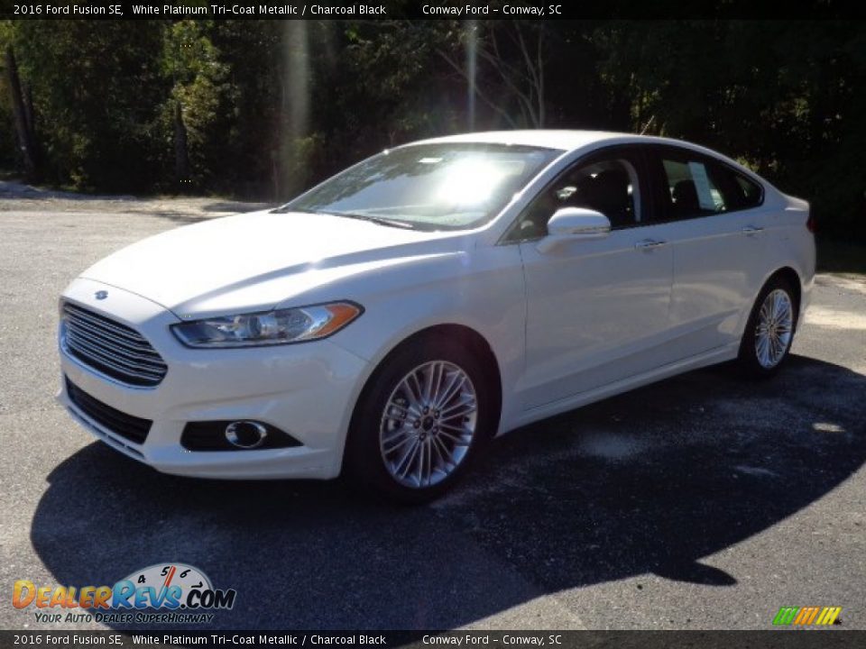 2016 Ford Fusion SE White Platinum Tri-Coat Metallic / Charcoal Black Photo #10