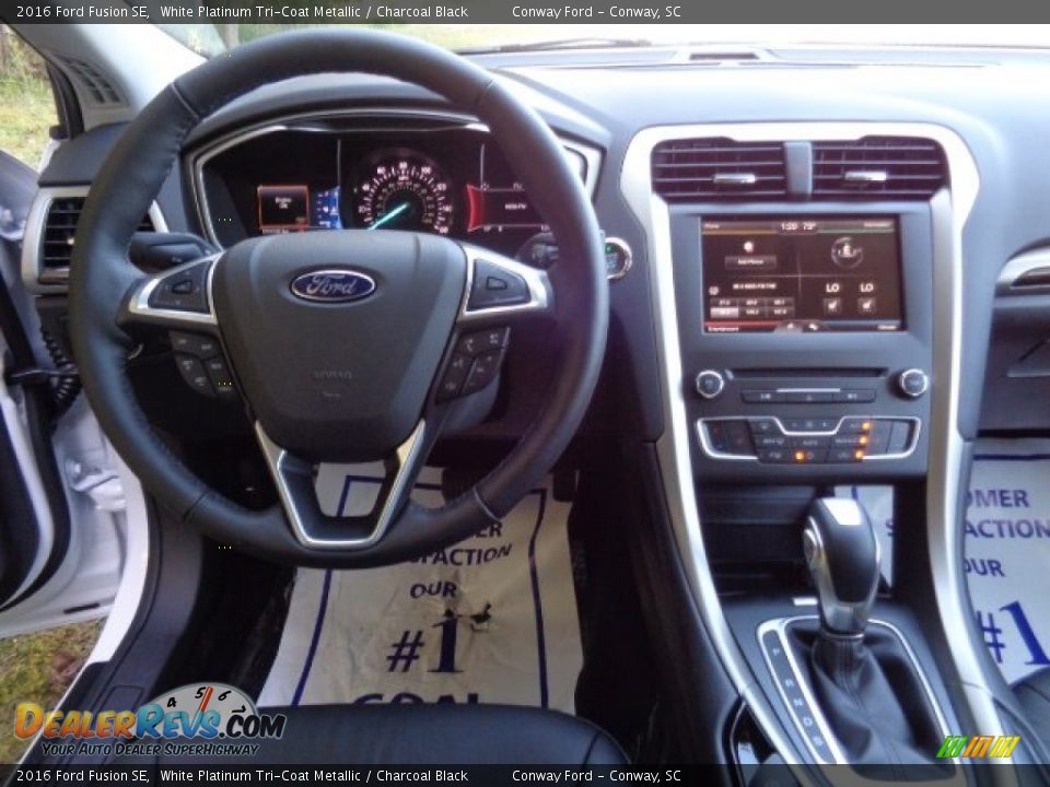2016 Ford Fusion SE White Platinum Tri-Coat Metallic / Charcoal Black Photo #20