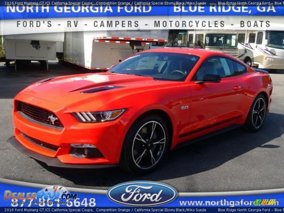 2016 Ford Mustang GT/CS California Special Coupe Competition Orange / California Special Ebony Black/Miko Suede Photo #1