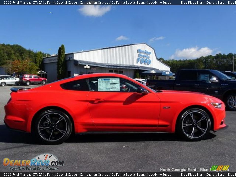2016 Ford Mustang GT/CS California Special Coupe Competition Orange / California Special Ebony Black/Miko Suede Photo #6