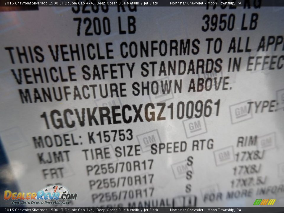 2016 Chevrolet Silverado 1500 LT Double Cab 4x4 Deep Ocean Blue Metallic / Jet Black Photo #15