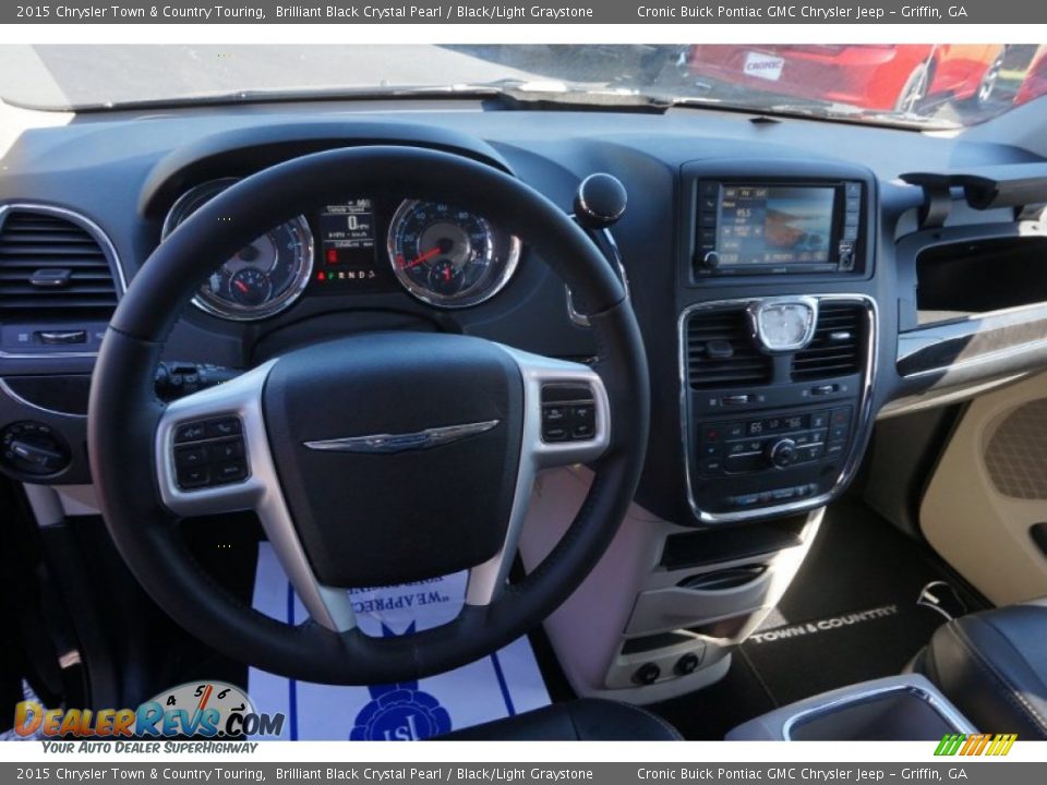 2015 Chrysler Town & Country Touring Brilliant Black Crystal Pearl / Black/Light Graystone Photo #10