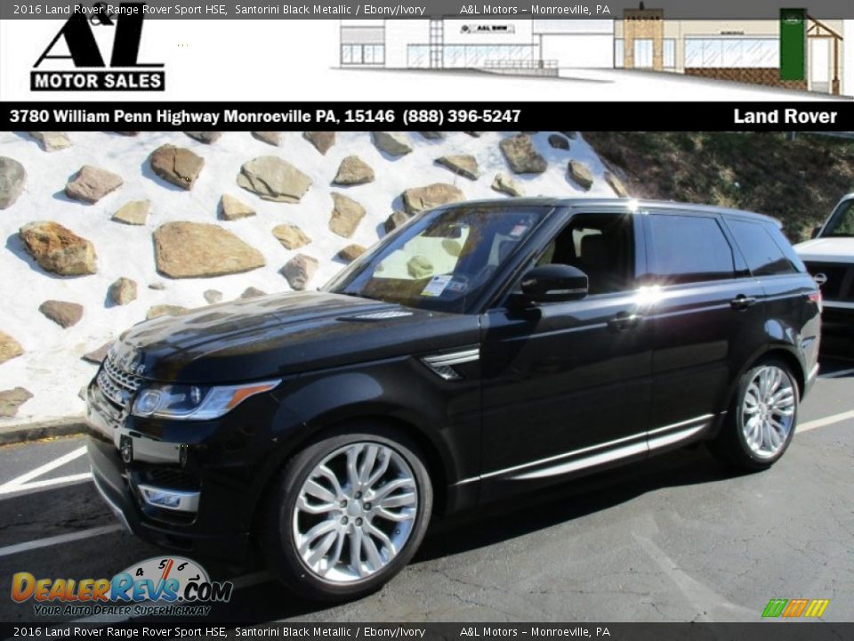 2016 Land Rover Range Rover Sport HSE Santorini Black Metallic / Ebony/Ivory Photo #1