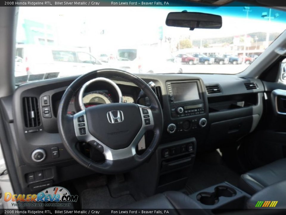 2008 Honda Ridgeline RTL Billet Silver Metallic / Gray Photo #12