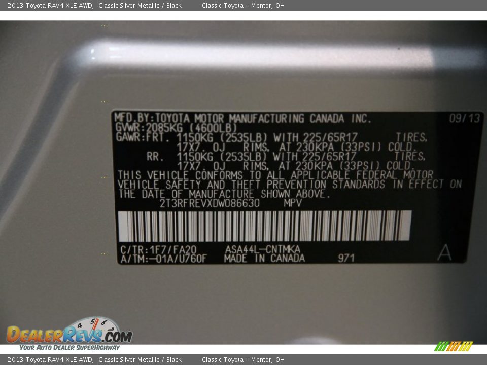2013 Toyota RAV4 XLE AWD Classic Silver Metallic / Black Photo #16