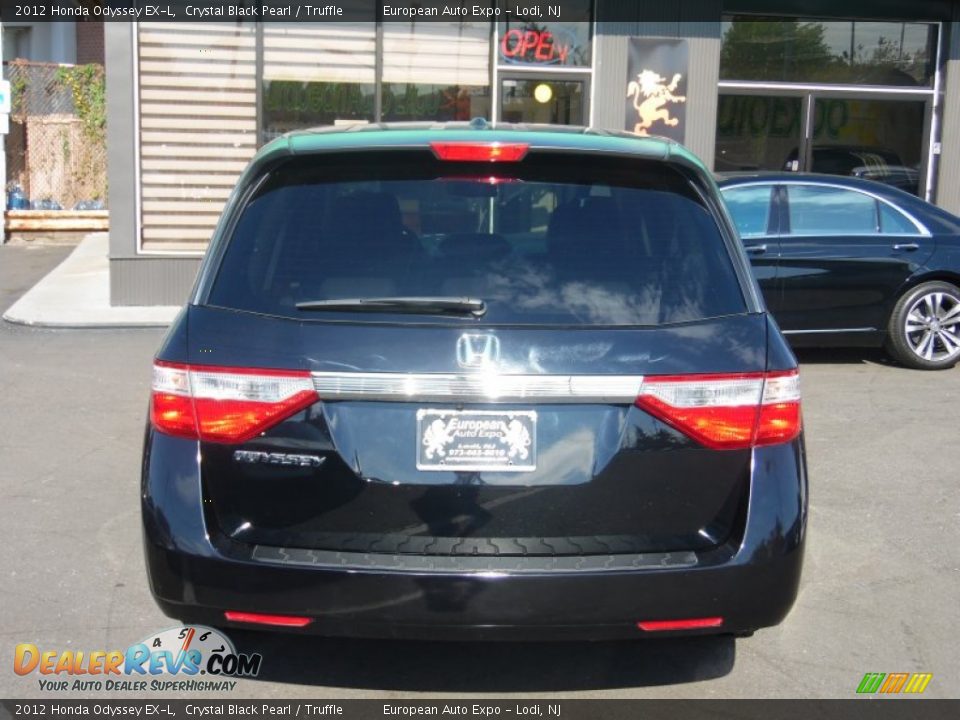 2012 Honda Odyssey EX-L Crystal Black Pearl / Truffle Photo #7