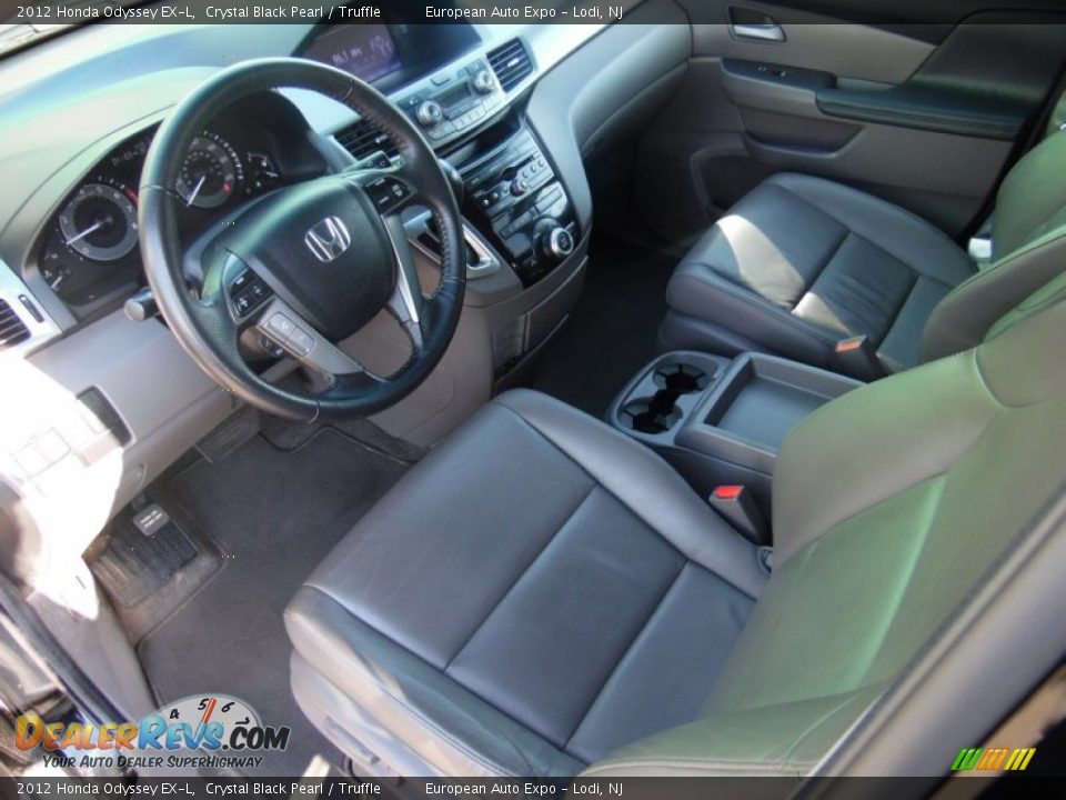 2012 Honda Odyssey EX-L Crystal Black Pearl / Truffle Photo #9