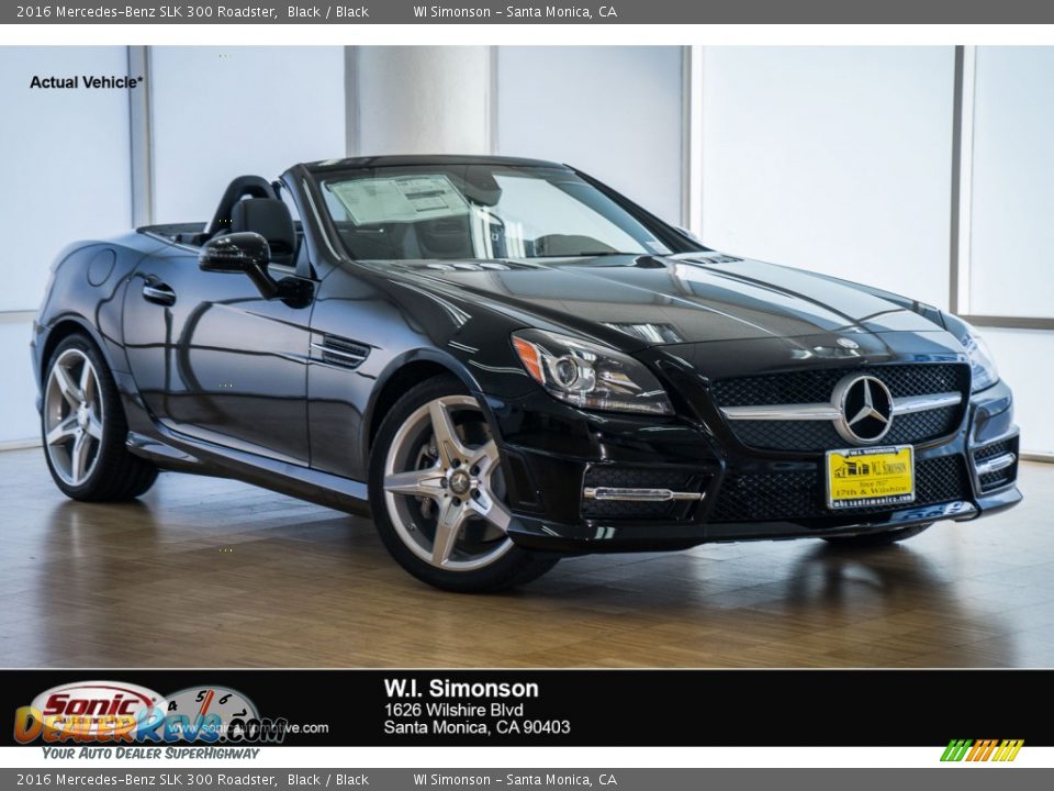 2016 Mercedes-Benz SLK 300 Roadster Black / Black Photo #1