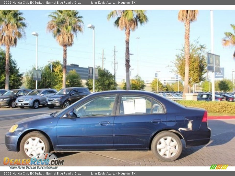 2002 Honda Civic EX Sedan Eternal Blue Pearl / Gray Photo #2