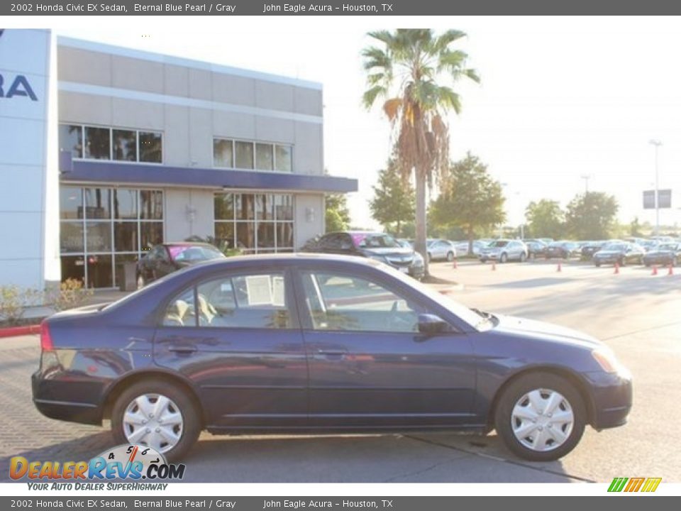 2002 Honda Civic EX Sedan Eternal Blue Pearl / Gray Photo #3