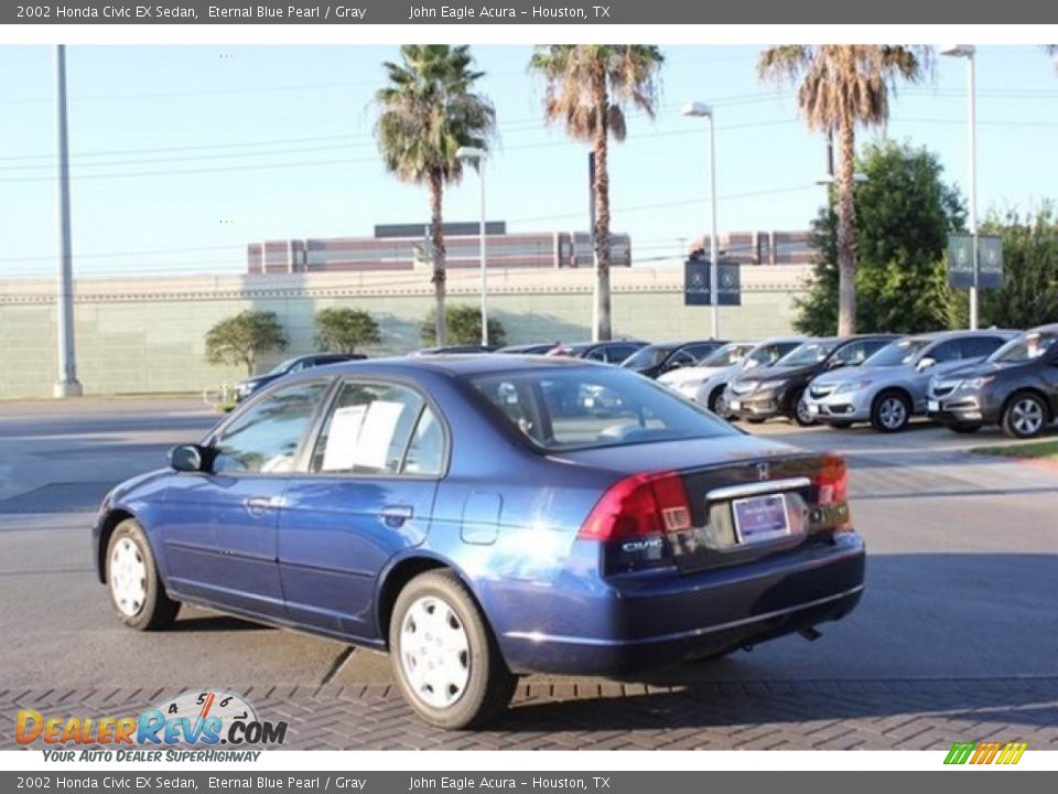 2002 Honda Civic EX Sedan Eternal Blue Pearl / Gray Photo #4