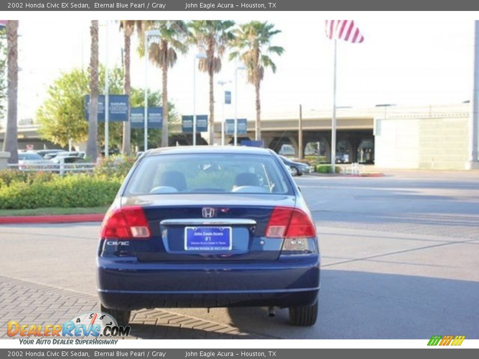 2002 Honda Civic EX Sedan Eternal Blue Pearl / Gray Photo #5