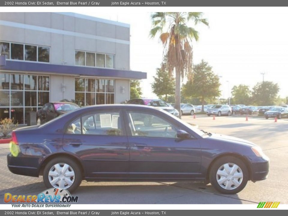 2002 Honda Civic EX Sedan Eternal Blue Pearl / Gray Photo #6