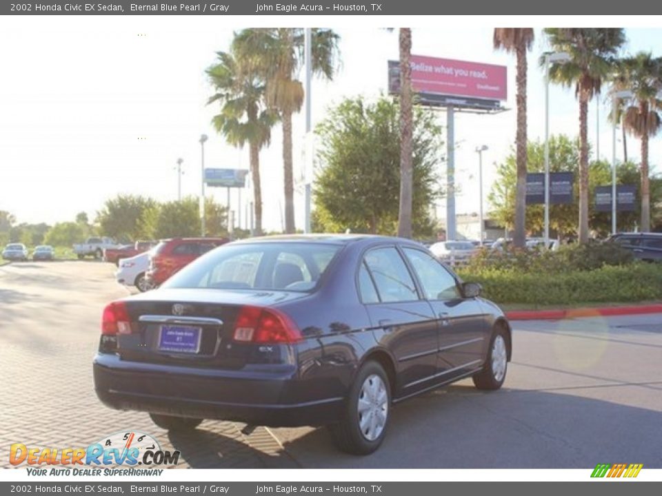 2002 Honda Civic EX Sedan Eternal Blue Pearl / Gray Photo #7