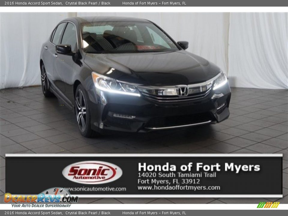 2016 Honda Accord Sport Sedan Crystal Black Pearl / Black Photo #1