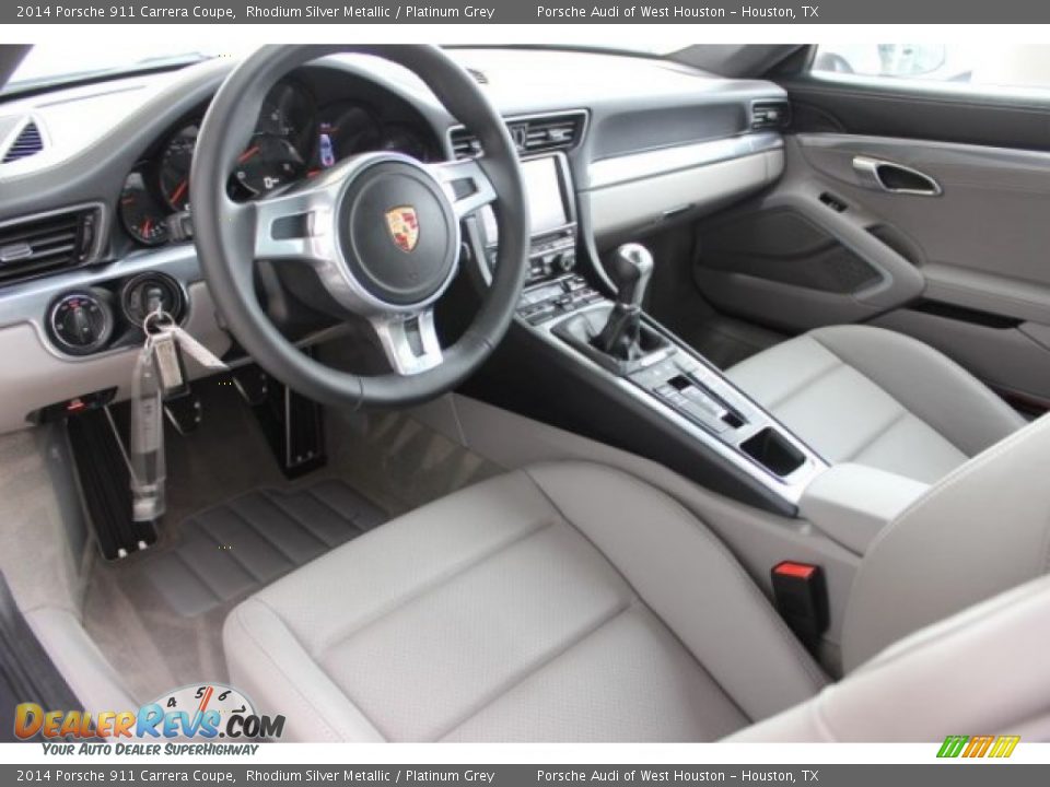 Platinum Grey Interior - 2014 Porsche 911 Carrera Coupe Photo #16