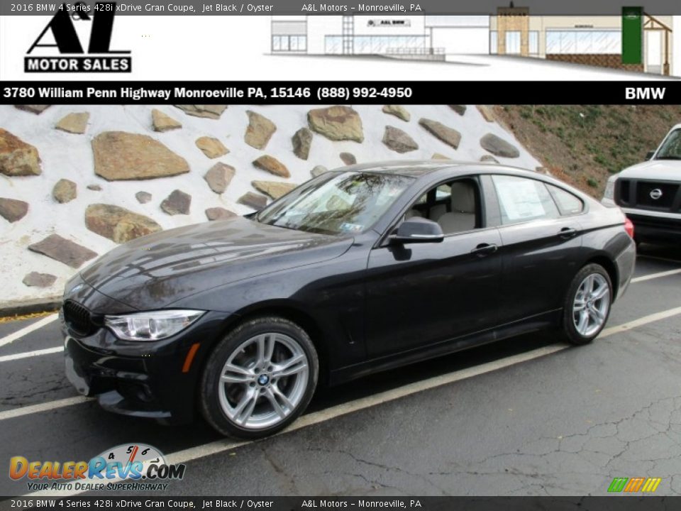 2016 BMW 4 Series 428i xDrive Gran Coupe Jet Black / Oyster Photo #1