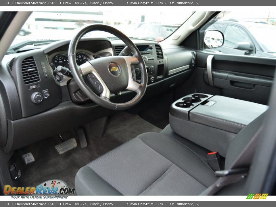 Ebony Interior - 2013 Chevrolet Silverado 1500 LT Crew Cab 4x4 Photo #8